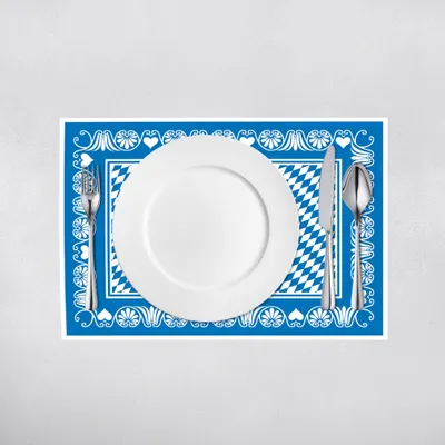 Produktbild von Sovie HORECA Tischset Bavaria in Blau aus Linclass® Airlaid 40 x 30 cm, 100 Stück - Blau-Weiß Rauten