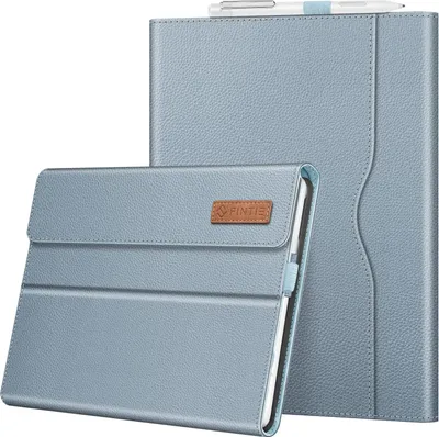 Produktbild von Fintie Hülle für Microsoft Surface Go 3 (2021) / Go 2 (2020) / Go (2018) 10 Zoll Tablet - Multi-Sichtwinkel Kunstleder Schutzhülle Cover Case mit Dokumentschlitze, Type Cover kompatibel, Eisblau