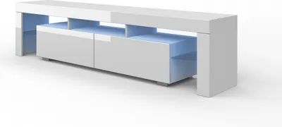 Produktbild von TV-Schrank 190 cm Weiß GLANZ mit LED Beleuchtung