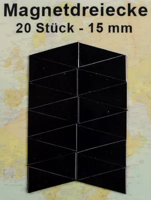 Produktbild von Dreieckige, einfarbige Kartenmarkierungsmagnete. Schwarz. 20 Stück.