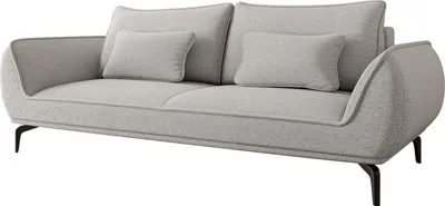 Produktbild von MIRJAN24 Schlafsofa Cavo 3, Schwarze Metallfüße, 3-Sitzer Couch, Polstersofa mit Schlaffunktion (Farbe: Aragon 80)