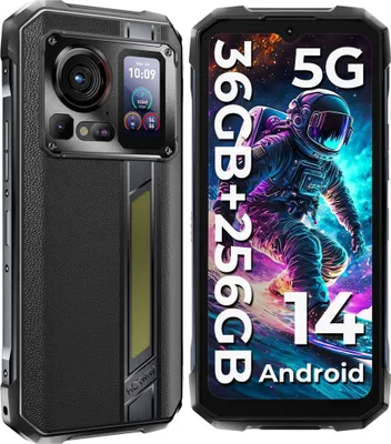 Produktbild von HOTWAV Hyper 7 PRO 5G Outdoor Smartphone, 36GB+256GB Android 14 Handy Ohne Vertrag, 10800mAh, 120Hz, 200MP+24MP Nachtsicht, IP68/NFC/GPS/OTG - Schwarz