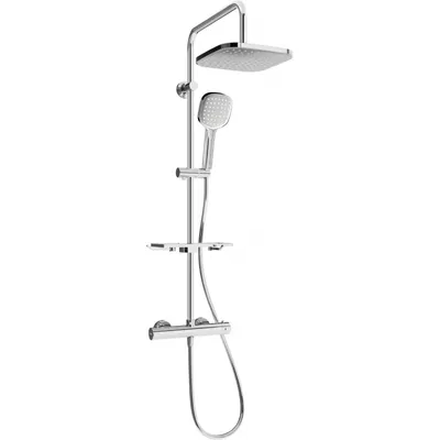 Obrázek produktu pro Mexen KT33 odkrytý sprchový set s dešťovou sprchovou hlavicí a termostatickou sprchovou baterií, Chromovaná - 771503393-00