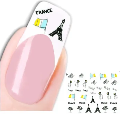 Produktbild von 3D Nagel Sticker Nail Art Aufkleber Eiffelturm France Design