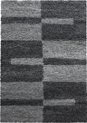 Produktbild von Teppich Läufer Wohnzimmer Grau 60x110 Kariertes Design