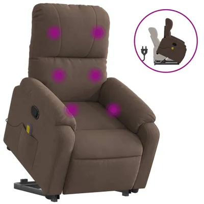 Produktbild von Massagesessel mit Aufstehhilfe Braun Mikrofasergewebe