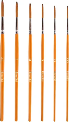 Productafbeelding van Lettering brush set - 6 stuks penselen voor het schilderen van letters - Lijnen - Contouren - Etc - Acryl - Aquarel