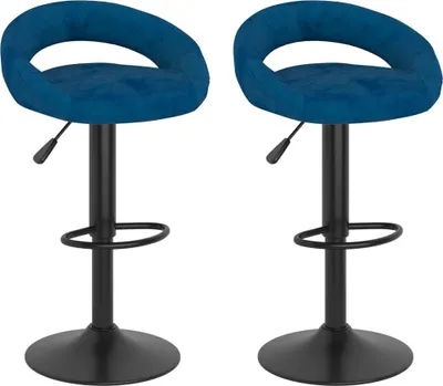 Produktbild von Möbel Barhocker 2 Stk. Blau Samt - Barhocker 333273