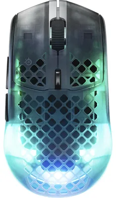 Zdjęcie produktu dla Steelseries Aerox 3 Wireless Gen 2, Po prawej stronie, Optyczny, RF Wireless + Bluetooth, 26000 DPI, 0,25 ms, Czarny, Przezroczysty