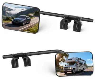 Immagine prodotto di Specchi retrovisori aggiuntivi per camper, 2 pezzi, universali, specchi di traino per camion, SUV e rimorchi, lato sinistro e destro