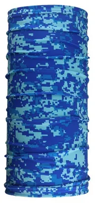 Image de Écharpe multifonction bleue camouflage | Sport et plein air | Femmes et hommes | Respirante, lavable, élastique | Bords cousus