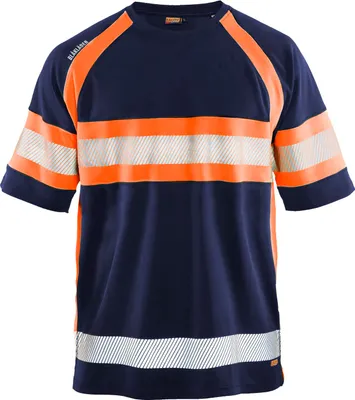 Produktbild von Blakläder High Vis T-Shirt 3337 1051 in div. Farben, Farbe:marineblau/orange, Größe:XL