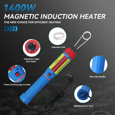 Imagen del producto de Calentador por inducción magnética - 1400 W de potencia - Dimensiones compactas - Ideal para reparación de automóviles