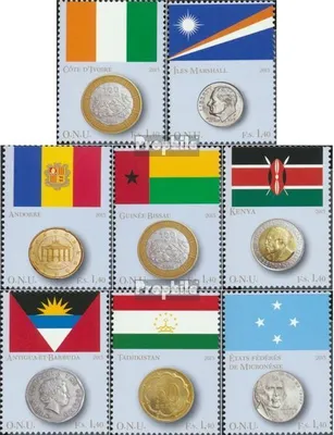 Produktbild von Briefmarken UNO - Genf 2013 Mi 838-845 (kompl.Ausg.) postfrisch Flaggen der Münzen