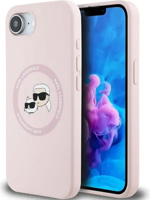 Image de Coque Karl Lagerfeld Silicone Karl&Choupette Heads Magsafe Do Iphone 16E Różowy