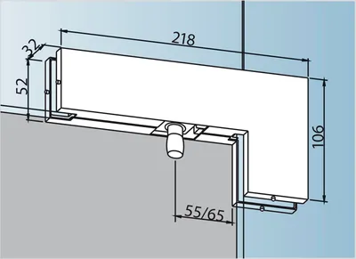 Produktbild von Winkeloberlichtbeschlag PT 40 mit Zapfen ø 15 mm, Glas 10 mm, Edelstahl (03.140) | Glastürbeschlag - Zubehör dormakaba