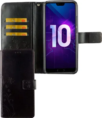 Produktbild von Huawei Honor 10 Handy Hülle Schutz-Tasche Cover Flip-Case Kartenfach Schwarz