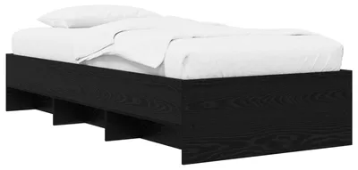 Produktbild von vidaXL Bettrahmen mit Regal Schwarze Eiche 80 x 200 cm Holzwerkstoff