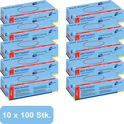 Produktbild von Meditrade NextGen - Einmalhandschuhe - Nitril Puderfrei in blau - S - 10x100Stk.