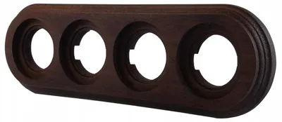 Produktbild von JLM LUX RETRO Holz 4-fach Steckdosenrahmen Dunkel Aufputz