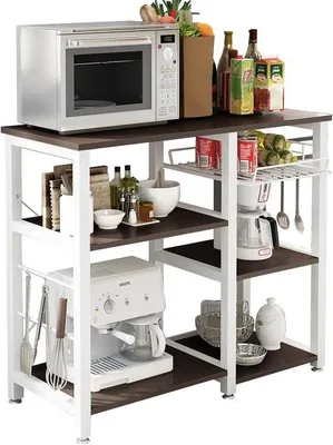 Produktbild von Famanu Küchenregal mit Mikrowellenhalter - 90 x 39 x 83 cm