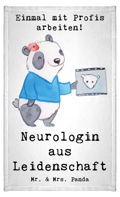Produktbild von Mr. & Mrs. Panda Handtuch Neurologin Leidenschaft - Weiß - Geschenk, Frotteehandtuch, Gästetuch, Lustig, Beruf, Mediziner, Medizinstudium, Spruch, Gäste-WC, baumwolle