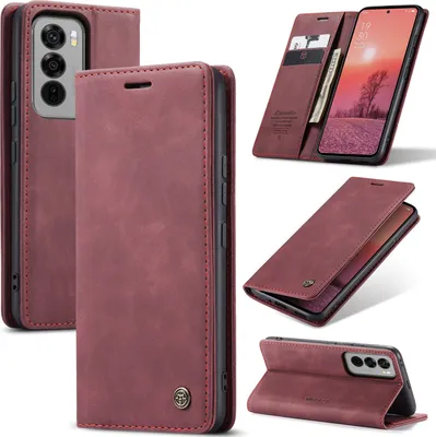Obrázek produktu pro Pouzdro pro Oppo Reno12 Pro, RetroPolyuretanKožené Pouzdro s Funkcí Stojánku červené