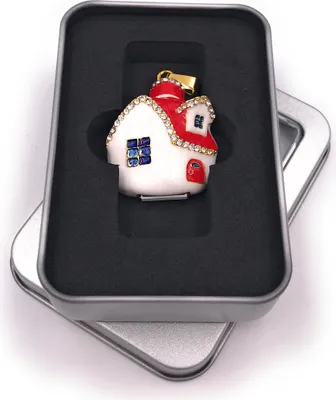 Zdjęcie produktu dla Onwomania house Christmas house Pamięć USB w aluminiowym pudełku prezentowym 64 GB USB 2.0