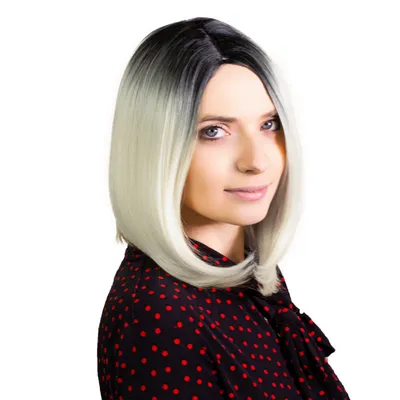 Obrázek produktu pro hair2heart Paruka Dlouhý Bob Syntetické vlasy Dámská paruka - Platinum Blonde 35cm 140g