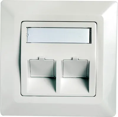 Obrázok produktu pre Telegärtner Frame for RJ45 adaptor Cat.5e, 45° outlet, double, 80x80 mm, alpine white
