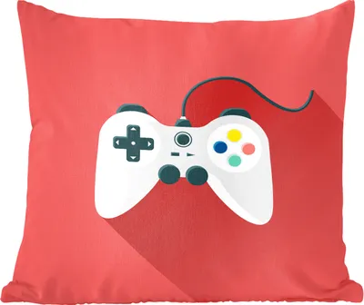 Produktbild von MuchoWow® Zierkissen Sofakissen Wohnzimmer Dekokissen 40x40 cm Controller - Spiele - Rot - Foto Kissen - Schlafzimmer Dekoration