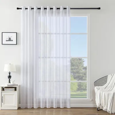 Productafbeelding van Gordijn 300x225 cm - Transparant - Binnengordijn - Met lussen - Polyester - Lichtdoorschijnend - Raamdecoratie