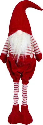 Produktbild von Weihnachten Deko Wichtel ausziehbare Beine 35-55cm (55-75cm) Figur groß rot