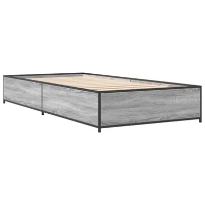 Produktbild von vidaXL Bettgestell Grau Sonoma 100x200 cm Holzwerkstoff und Metall