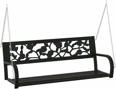 Produktbild von Hollywoodschaukel, Gartenschaukel, Garten Schaukel, Schaukelgestell, Schaukel Garten, Schaukelgerüst, 125 cm Stahl und Kunststoff Schwarz