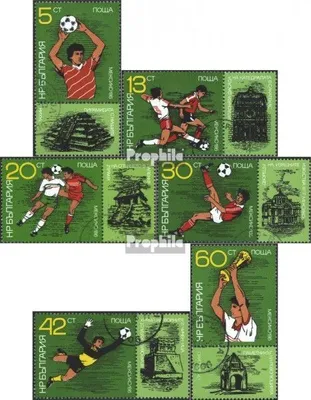 Produktbild von Briefmarken Bulgarien 1986 Mi 3473A-3478A (kompl.Ausg.) gestempelt Fußballweltmeisterschaft, Mexico