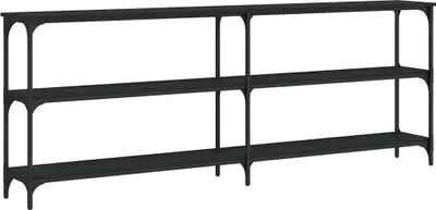 Obrázok produktu pre vidaXL Konzolový stôl čierny 200x29x75 cm Drevo Materiál