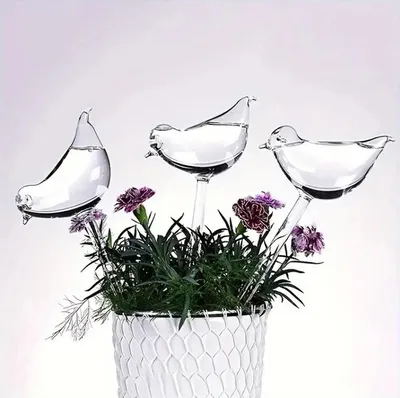 Produktbild von Bewässerungssystem für Pflanzen – Vogel-Design – 3er Set – Wasserspender – Tropfbewässerung – Garten & Blumen – 200 ml – Kunststoff