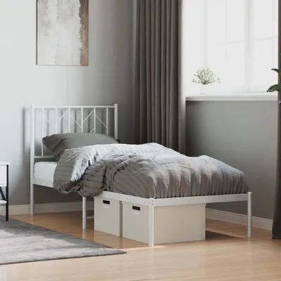 Produktbild von Best Möbel Bettgestell mit Kopfteil Metall Weiß 75x190 cm Design 2024