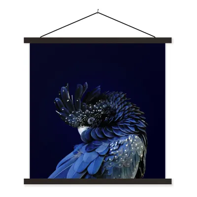 Produktbild von MuchoWow® Textilposter Nahaufnahme Rotschwanzkakadu 40x40 cm mit schwarzem Rahmen - Fotos