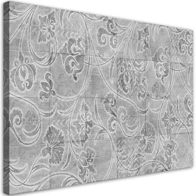 Produktbild von Leinwandbild Graue Fliesen 100x70 Feeby Grau bild für die wand bereit zum aufhängen