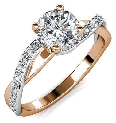 Obrázok produktu pre Náušnice Eleanor Ring z mosadze s 18-karátovým pozlátením a 21 rakúskymi kryštálmi