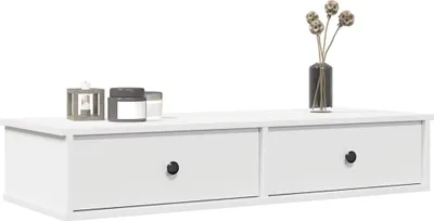 Immagine prodotto di Maison Exclusive - Mensola a muro con cassetti Bianco 100x37,5x19 cm Materiale ligneo