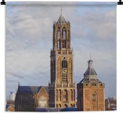 Produktbild von MuchoWow® Wandteppich Wandbehang Domturm - Niederlande - Utrecht 90x90 cm Tapisserie Dekoration Wandtuch - Wandaufhänger