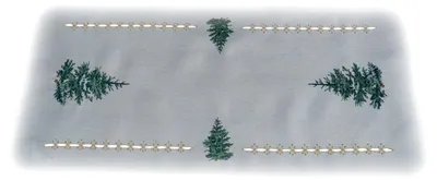 Produktbild von Tischwäsche Tischläufer Stickerei Tannenbaum mit Polyester Winter Weihnachten Deko 40 x 85 cm - ecru