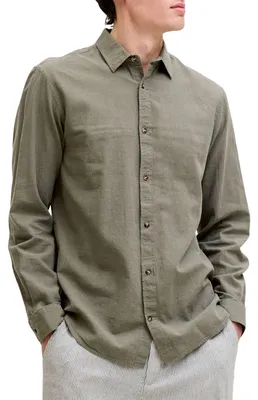 Image de Chemise à manches longues en lin mélangé Jack & Jones pour homme