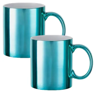 Produktbild von Plottermarie Sublimationsrohlinge Sublimations-Tassen für personalisierte Geschenkideen – Sublimationsrohlinge, Fotogeschenke, Personalisierung & DIY Glanz Tassen Subli Blue 2er Set