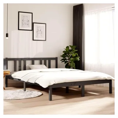 Produktbild von Bettgestell Grau aus Massivholz 140x200 cm