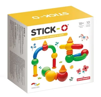 Produktbild von Stick-O magnetisches Bauspielzeug Basisset 10-teilig für Kleinkinder und Kinder