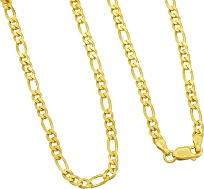 Produktbild von Figarokette 925 Sterling Silber vergoldet 3,5mm breit Länge wählbar 45 50 55 60 cm Silberkette Halskette Kette Gold Damen Herren (55)